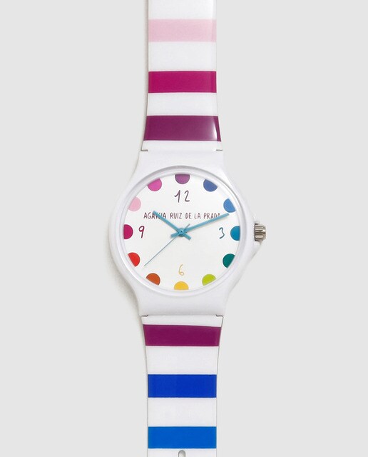 Reloj de mujer Ágatha Ruiz de la Prada Flip AGR42 de rayas multicolor