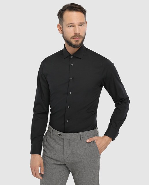 Camisa de hombre Tommy Tailored slim en negro