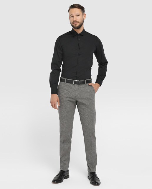 Camisa de hombre Tommy Tailored slim en negro