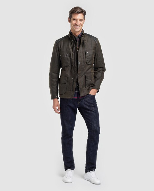 Chaqueta de hombre Barbour verde con cuatro bolsillos
