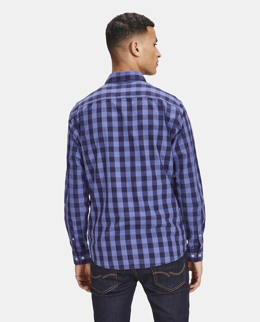 Camisa de hombre Jack & Jones slim de cuadros azul