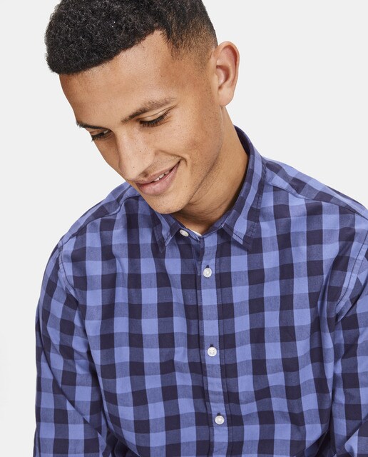 Camisa de hombre Jack & Jones slim de cuadros azul