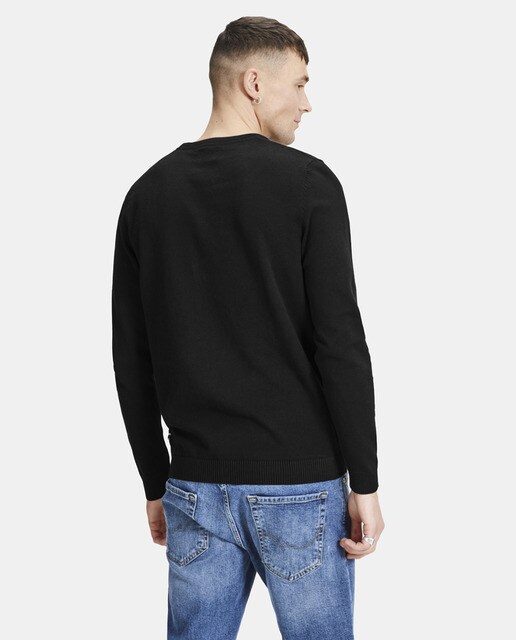 Jersey de hombre Jack & Jones negro con cuello caja