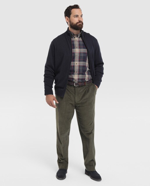 Pantalón de pana de hombre Dustin verde tallas grandes