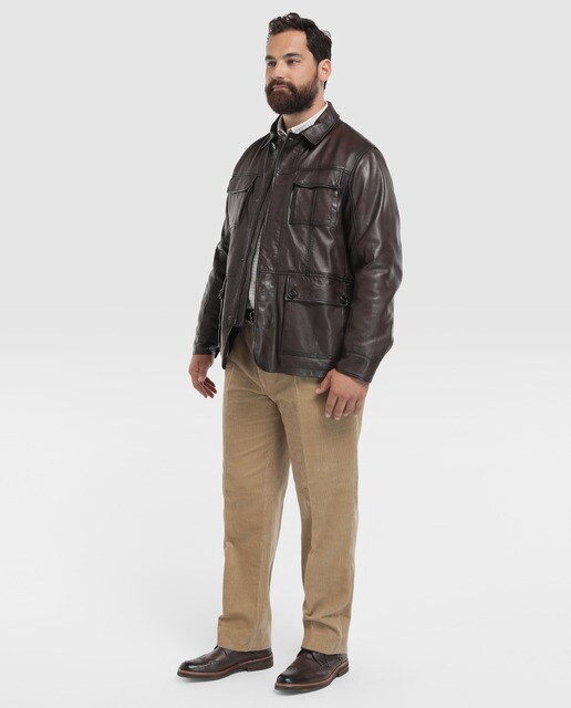 Pantalón de pana de hombre Dustin beige tallas grandes