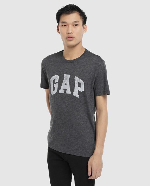 Camiseta de hombre Gap gris oscuro de manga corta