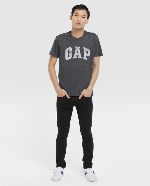 Camiseta de hombre Gap gris oscuro de manga corta