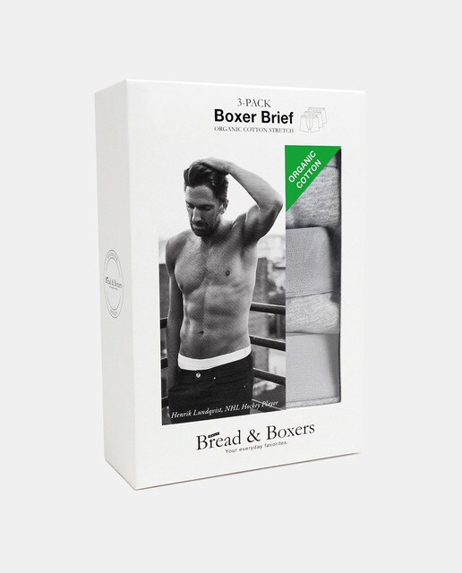 Pack de tres boxers de punto de hombre Bread & Boxers grises