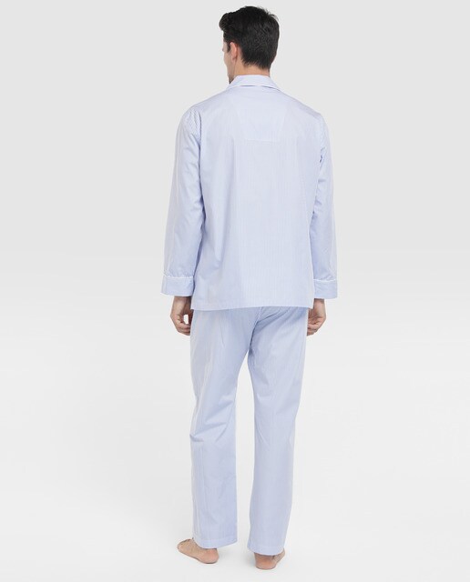 Pijama largo de hombre Mirto de tela azul