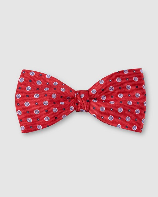 Pajarita de seda Emidio Tucci en rojo jacquard fantasía