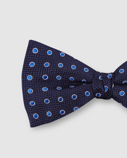 Pajarita de seda Emidio Tucci azul marino jacquard fantasía