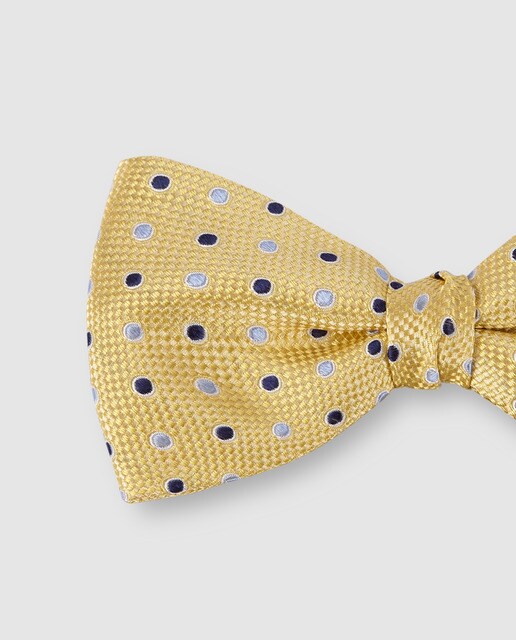 Pajarita de seda Emidio Tucci amarillo jacquard fantasía
