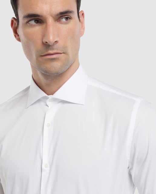 Camisa de hombre Emidio Tucci slim lisa blanca