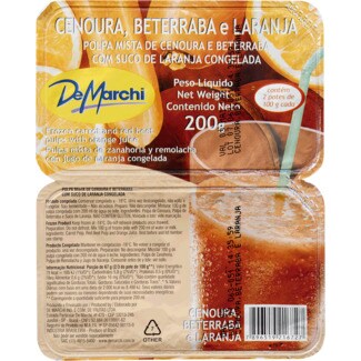 De Marchi Polpa Mista de Cenoura, Beterraba e Laranja Congelada embalagem 200 g