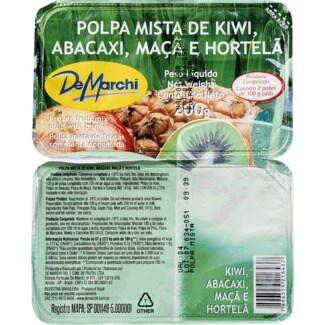 De Marchi Polpa Mista de Kiwi, Abacaxi, Maçã e Hortelã embalagem 200 g