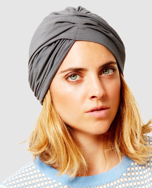 Turbante de mujer Belle Turban Alejandría-V de viscosa gris
