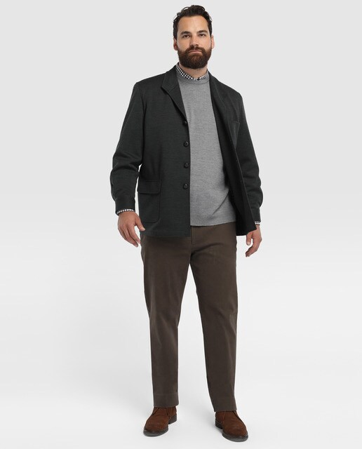 Chaqueta teba de hombre Emidio Tucci classic lisa gris tallas grandes
