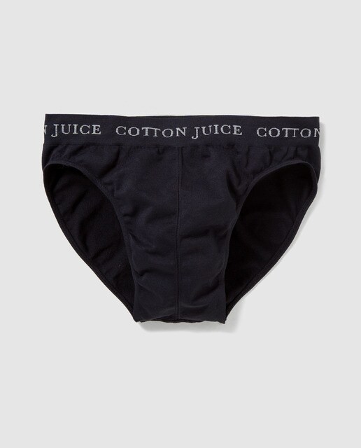 Slips básico de niño Cotton Juice sin costuras en negro