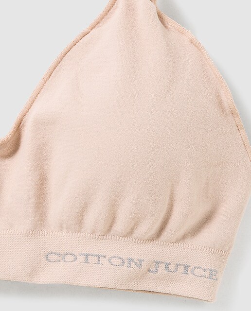 Sujetador básico de niña Cotton Juice sin costuras en beige