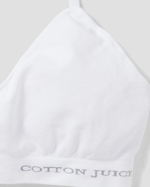 Top básico de niña Cotton Juice sin costuras en blanco