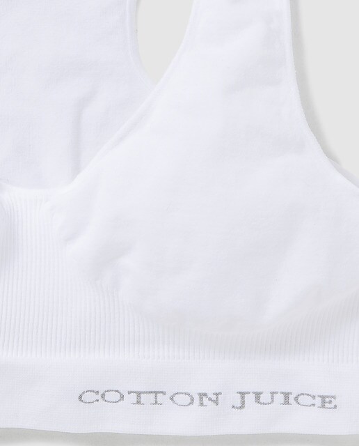 Top deportivo de niña Cotton Juice sin costuras en blanco