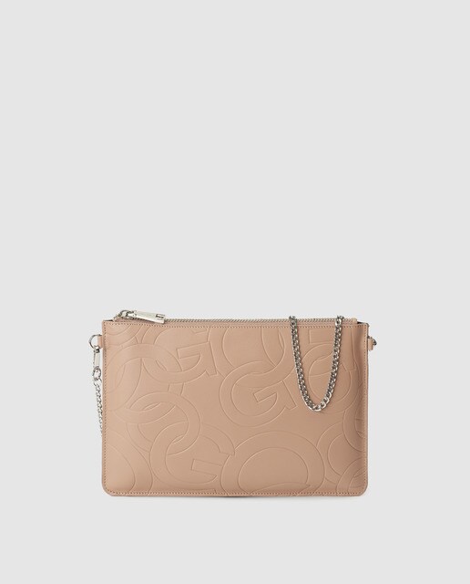 Pouch Gloria Ortiz Sofia Stamp de piel grabada en camel