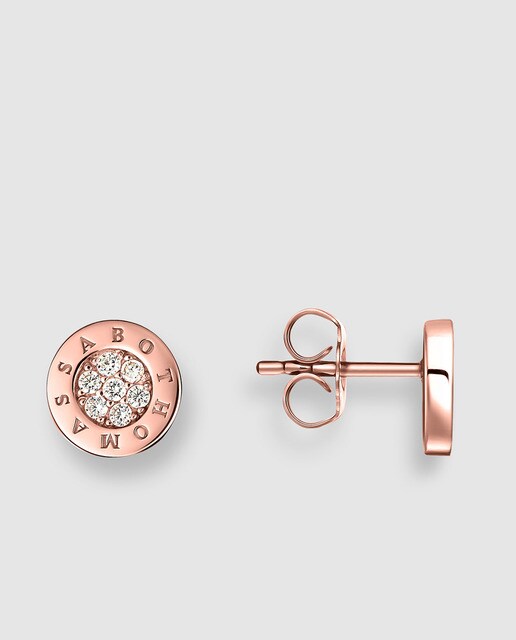 Pendientes Thomas Sabo Classic de plata rosa con circonitas