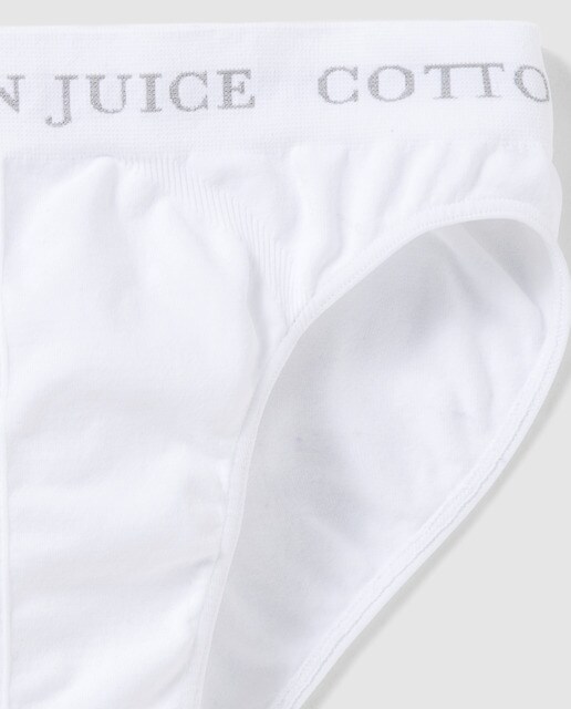 Slips básico de niño Cotton Juice sin costuras en blanco