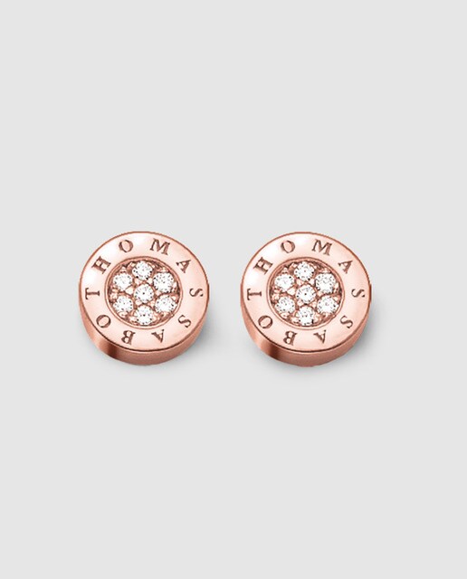 Pendientes Thomas Sabo Classic de plata rosa con circonitas