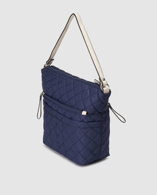 Bolso de hombro acolchado Piel Morena de nylon azul con cremallera