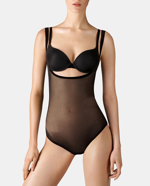 Body moldeador Wolford transparente con tirantes