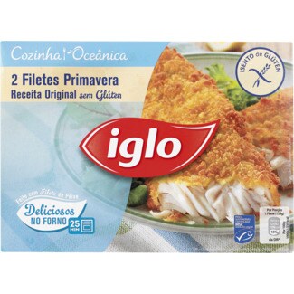 Iglo 2 Filetes Primavera sem Glúten embalagem 250 g