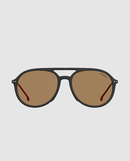 Gafas de sol unisex Carrera de montura redondeada inyectada en negro