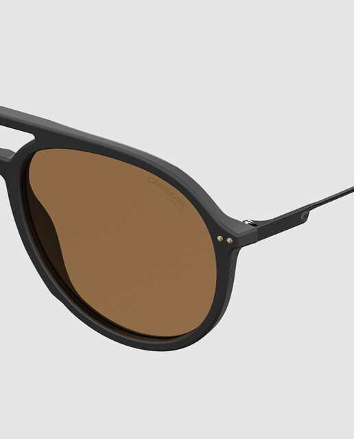 Gafas de sol unisex Carrera de montura redondeada inyectada en negro