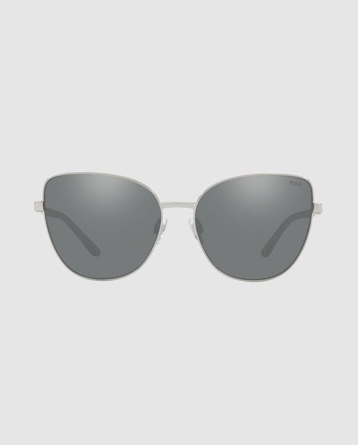 Gafas de sol de mujer estilo mariposa Polo Ralph Lauren de metal en plata