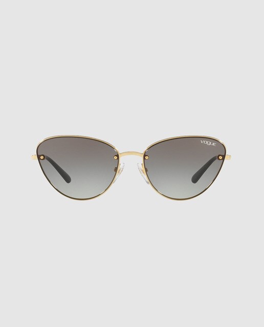 Gafas de sol cat eye de mujer Vogue de metal en dorado con lentes grises