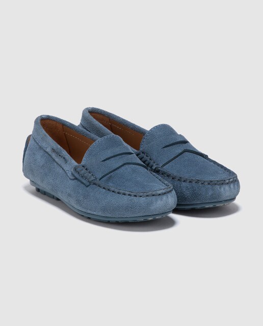 Mocasines de niño Kids Collection de ante azul con antifaz