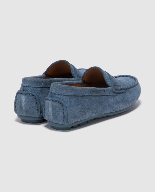 Mocasines de niño Kids Collection de ante azul con antifaz