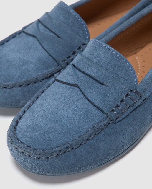 Mocasines de niño Kids Collection de ante azul con antifaz