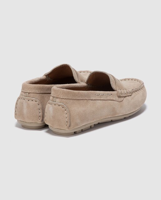 Mocasines de niño Kids Collection de ante de color beige con borlas