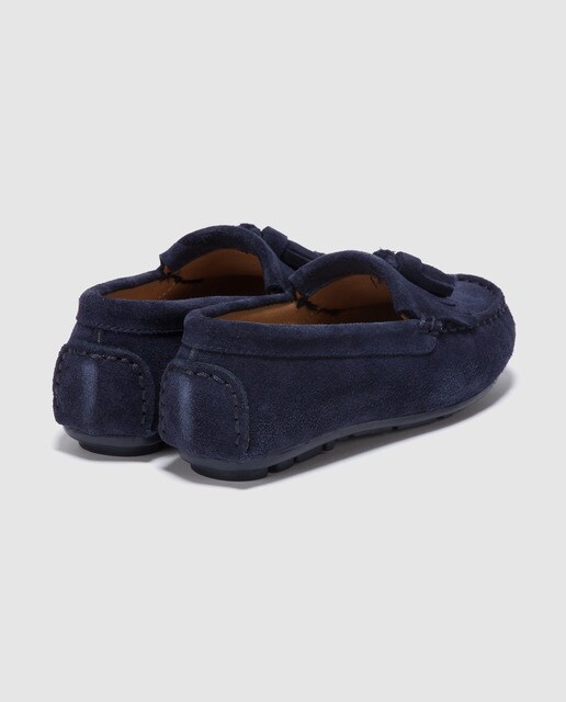 Mocasines de niño Essentials Kids en ante azul con borlas