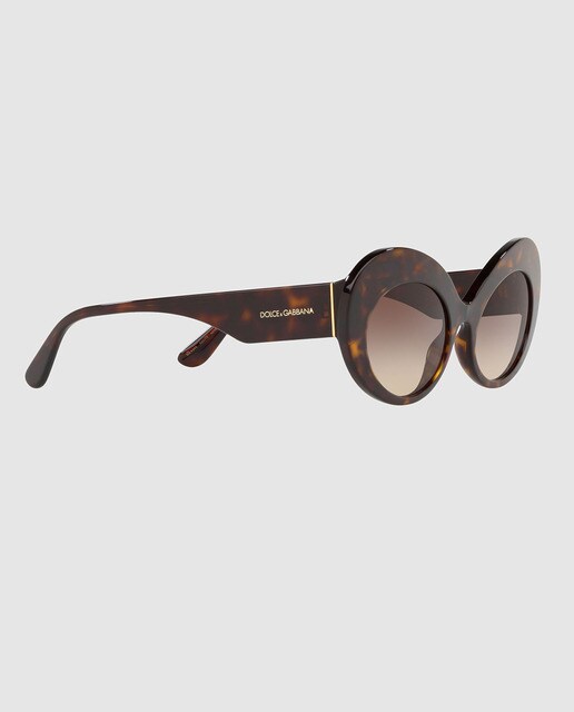 Gafas de sol de mujer Dolce & Gabbana ovaladas de acetato habana marrón