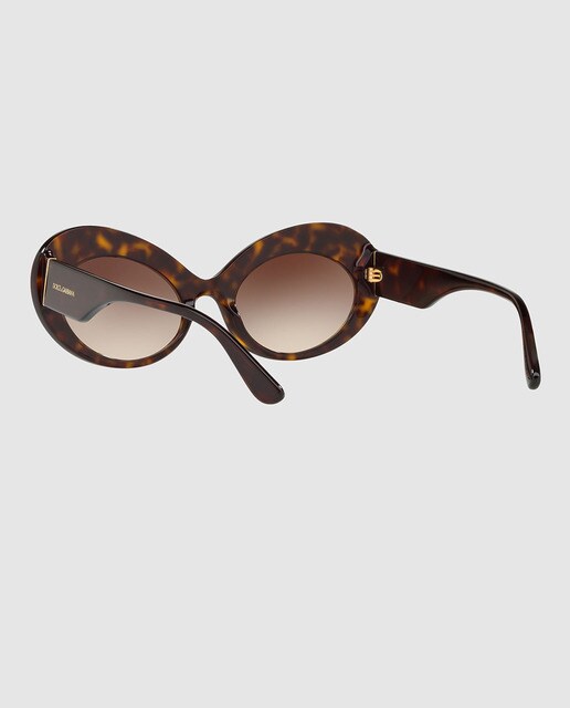 Gafas de sol de mujer Dolce & Gabbana ovaladas de acetato habana marrón