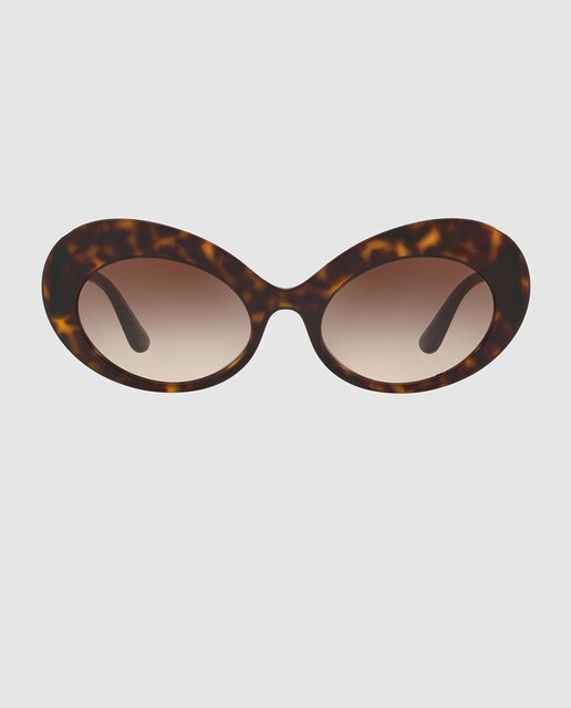 Gafas de sol de mujer Dolce & Gabbana ovaladas de acetato habana marrón