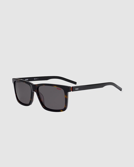 Gafas de sol de hombre Hugo rectangulares de acetato en havana con lente marrón