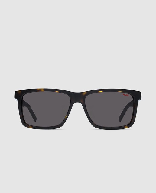 Gafas de sol de hombre Hugo rectangulares de acetato en havana con lente marrón