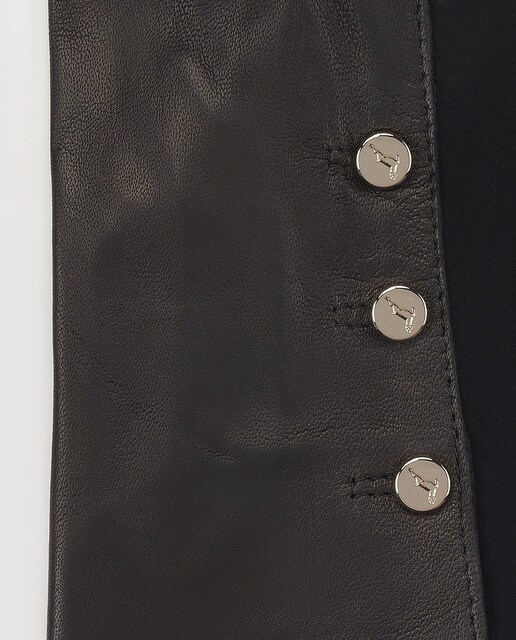 Guantes de mujer en piel de color negro con botones El Antílope