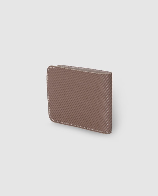 Cartera de hombre Alep de piel topo con clic y monedero