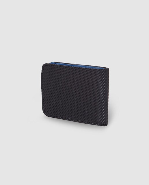 Cartera de hombre Alep de piel en negro con clic y monedero