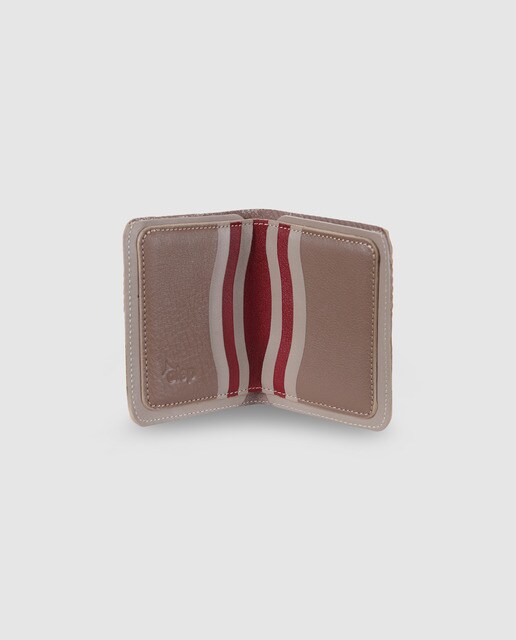 Cartera vertical de hombre Alep de piel topo con grabado